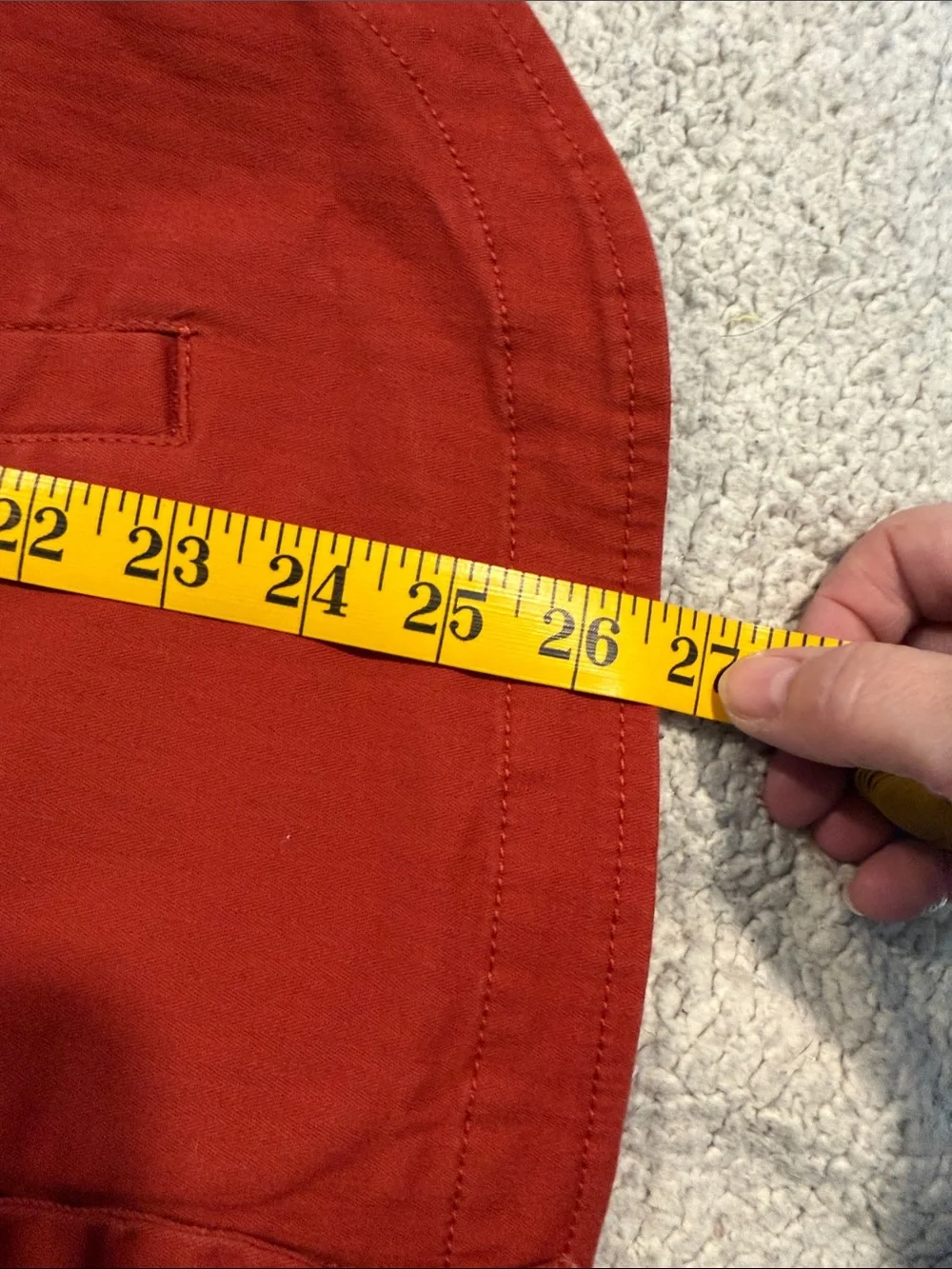 Denim&Co Red Orange Button-Front Jean Jacket Oversized XS (More S fit)